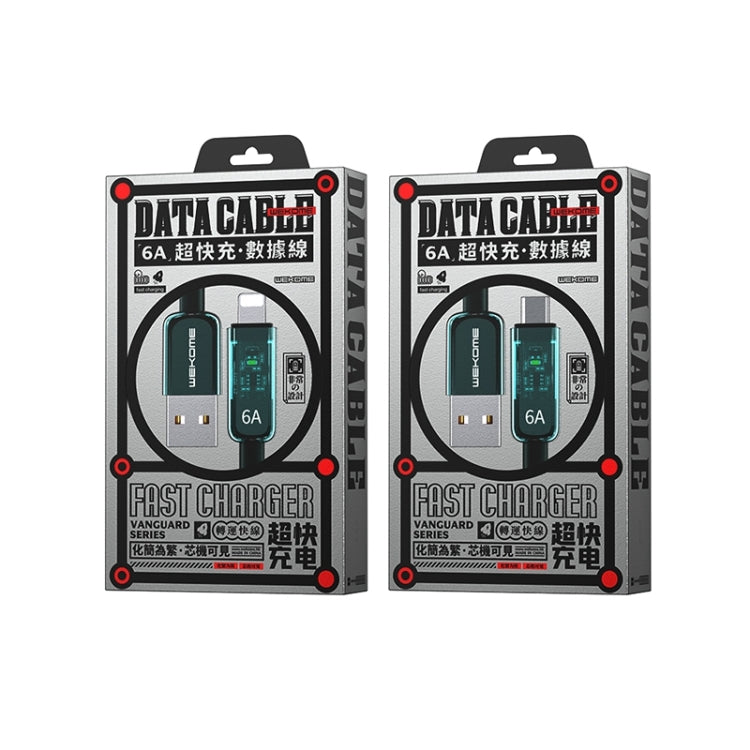 WK WDC-180 6A Pioneer Series USB to 8 Pin Transparent Fast Charge Data Cable, Length: 1m(Green) - Normal Style Cable by WK | Online Shopping South Africa | PMC TechLife | Buy Now Pay Later Mobicred