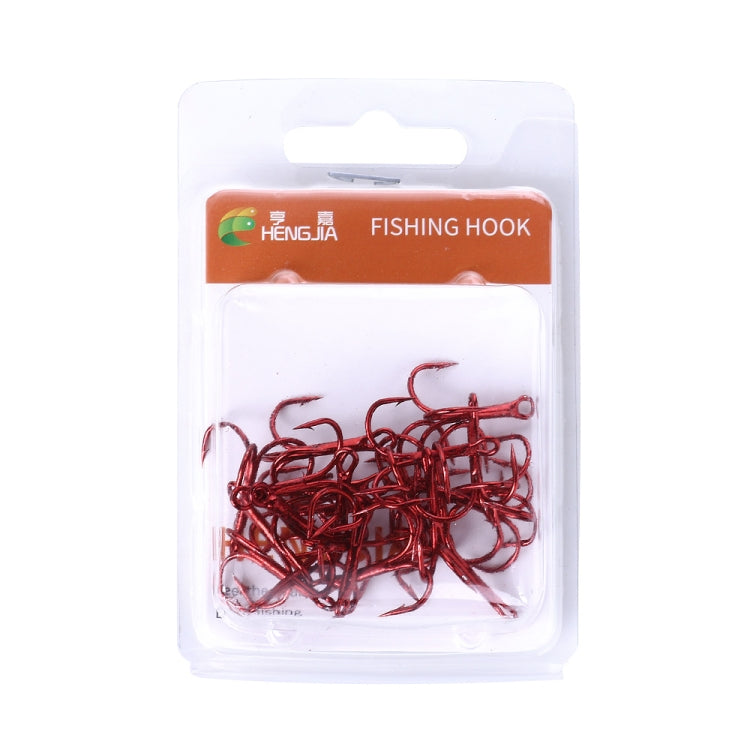 HENGJIA 20 PCS Classic Red High Carbon Steel Fishing Three-jaw Treble Hooks - Fishing Hooks by HENGJIA | Online Shopping South Africa | PMC TechLife | Buy Now Pay Later Mobicred