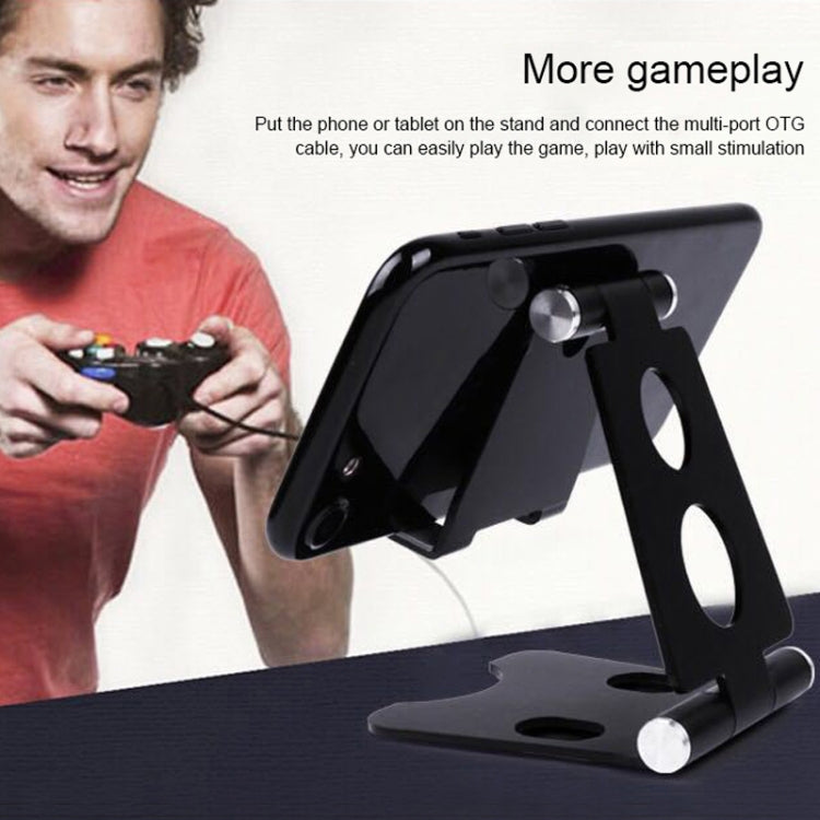 ROOSTAND R2 Aluminum Alloy Mobile Desktop Tablet Bracket Double Folding Lazy Artifact, Size: 6.4x7x9cm(Rose Red) - Desktop Holder by PMC TechLife | Online Shopping South Africa | PMC TechLife