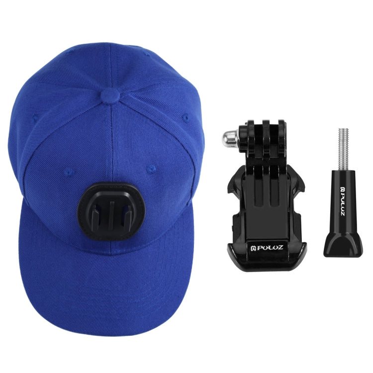 PULUZ Baseball Hat with J-Hook Buckle Mount & Screw for GoPro, DJI OSMO Action and Other Action Cameras(Blue) - by PMC TechLife | Online Shopping South Africa | PMC TechLife