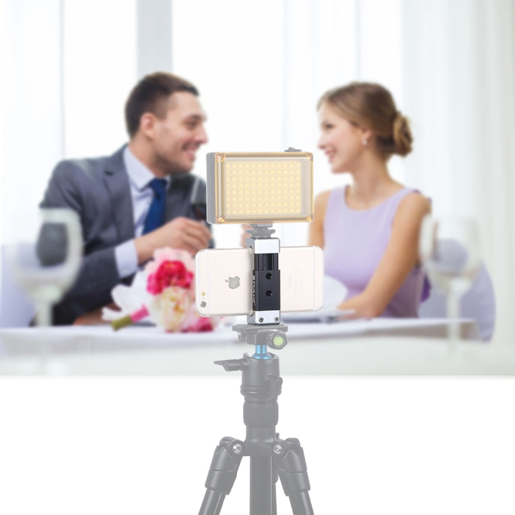PULUZ Universal Phone Aluminum Alloy Clamp Holder Bracket with Cold Shoe For iPhone, Galaxy, Huawei, Xiaomi, Sony, HTC, Google and other Smartphones - Desktop Holder by PULUZ | Online Shopping South Africa | PMC TechLife | Buy Now Pay Later Mobicred