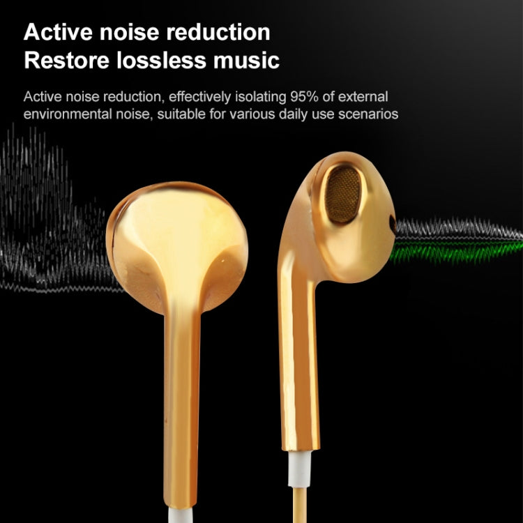 3.5mm Stereo Electroplating Wire Control Earphone for Android Phones / PC / MP3 Player / Laptops(Blue) - In Ear Wired Earphone by PMC TechLife | Online Shopping South Africa | PMC TechLife