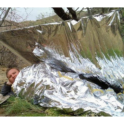 Compact Lightweight Aluminized Windproof Waterproof Emergency Blanket Body Wrap Survival Sheet for Outdoor 140 x 210cm - free shipping - PMC TechLife - Order now!