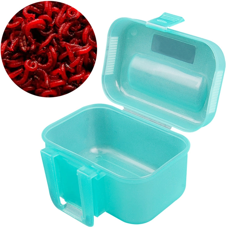 Plastic Live Earthworm Fishing Tackle Box Bug Shrimp Bait Box