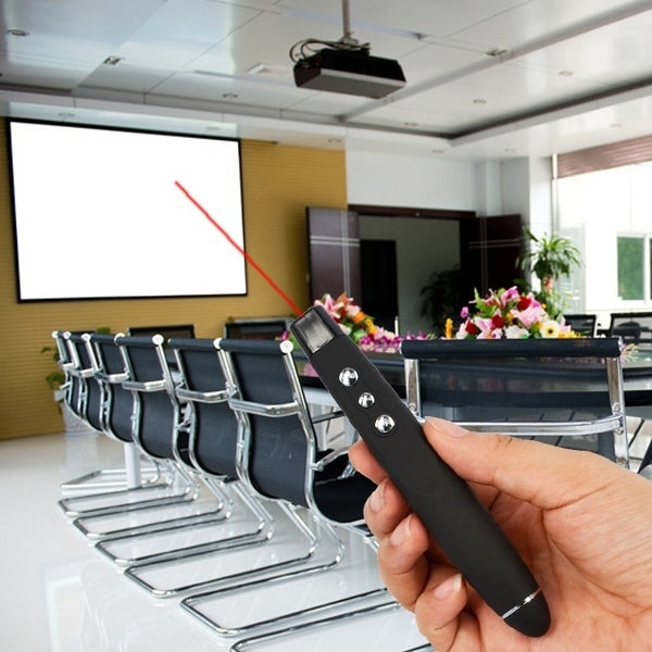 PP-1000 Multimedia Presentation Remote PowerPoint Clicker 2.4GHz RF Laser Pointer with USB Receiver(Black) - by PMC TechLife | Online Shopping South Africa | PMC TechLife