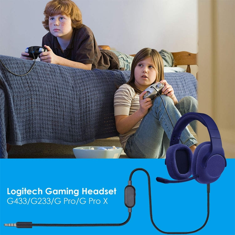 ZS0159 For Logitech G433 / G233 / G Pro / G Pro X 3.5mm Male to Male Gaming Headset Audio Cable with Wire-controlled, Cable Length: 2m(Red) - Headset Accessories by PMC TechLife | Online Shopping South Africa | PMC TechLife
