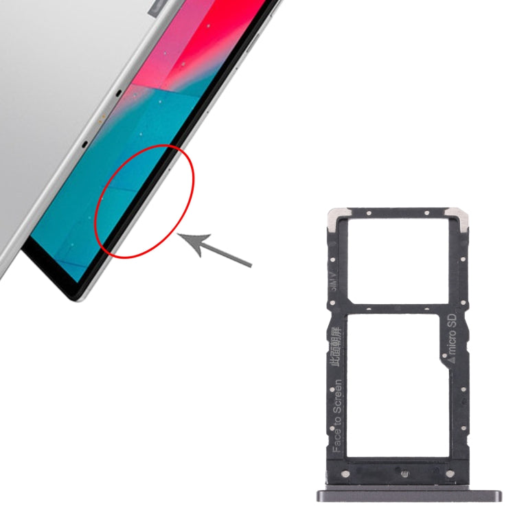 For Lenovo Tab M10 Plus TB-X606F TB-X606X SIM Card Tray + Micro SD Card Tray (Black) - Others by PMC TechLife | Online Shopping South Africa | PMC TechLife