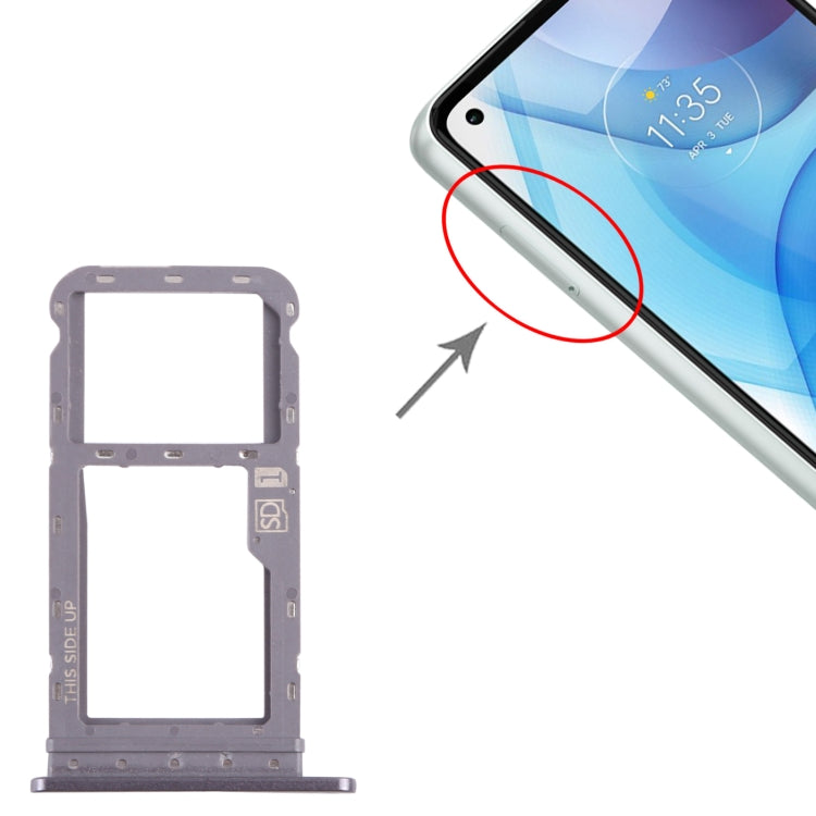 For Motorola Moto G Power 2021 SIM Card Tray + Micro SD Card Tray (Purple) - Card Socket by PMC TechLife | Online Shopping South Africa | PMC TechLife
