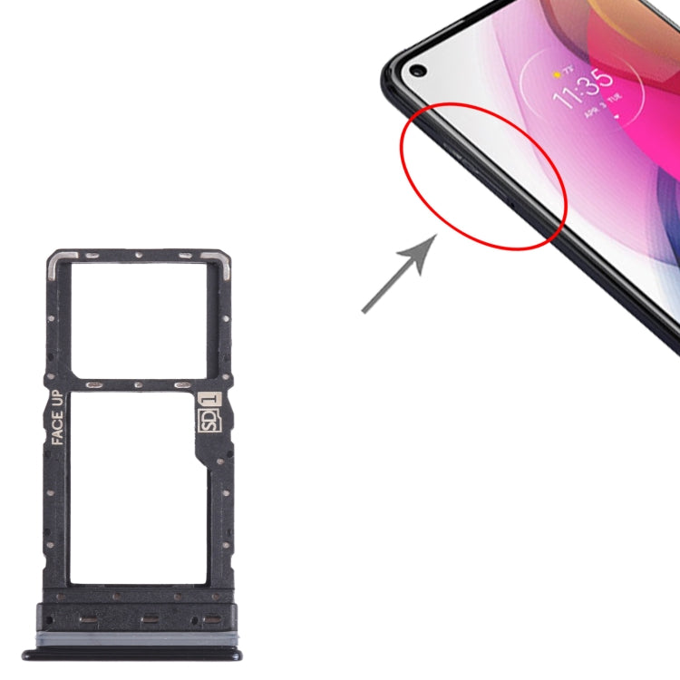 For Motorola Moto G Stylus 2021 SIM Card Tray + Micro SD Card Tray (Black) - Card Socket by PMC TechLife | Online Shopping South Africa | PMC TechLife | Buy Now Pay Later Mobicred