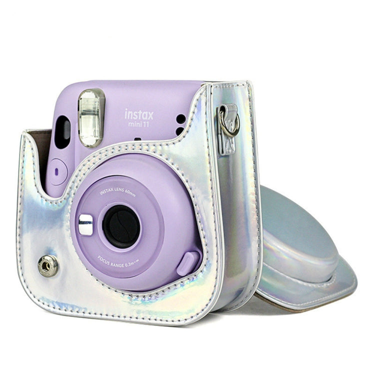 Richwell Portable Aurora PU Leather Camera Case Camera Bag with Shoulder Strap, Suitable for Fujifilm Instax Mini 11(Rose Pink) - Leather Bag by Richwell | Online Shopping South Africa | PMC TechLife | Buy Now Pay Later Mobicred