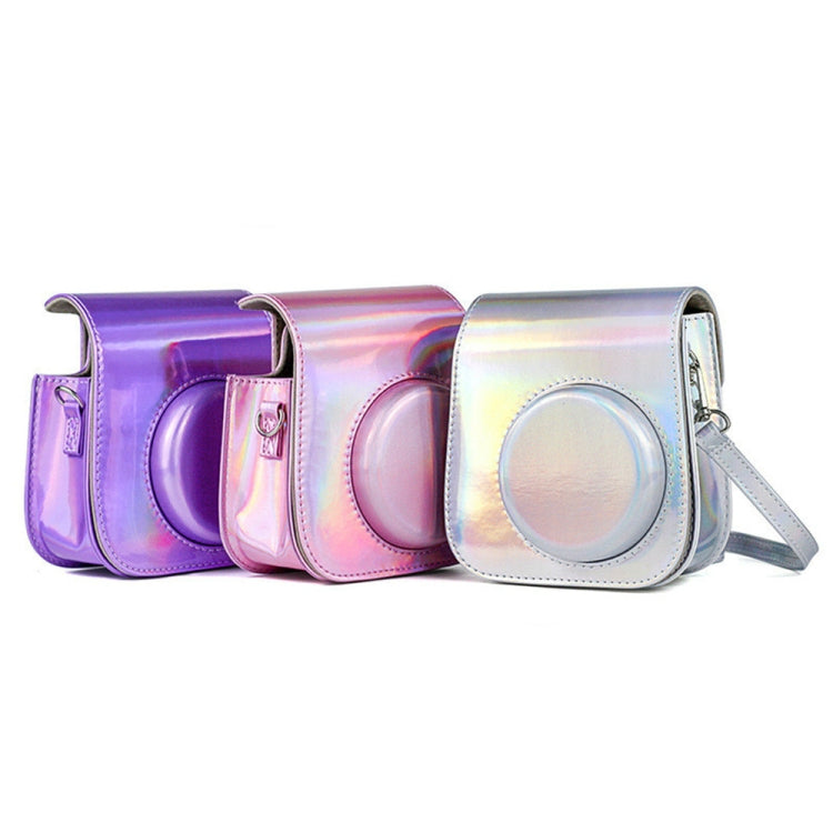 Richwell Portable Aurora PU Leather Camera Case Camera Bag with Shoulder Strap, Suitable for Fujifilm Instax Mini 11(Silver) - Leather Bag by Richwell | Online Shopping South Africa | PMC TechLife | Buy Now Pay Later Mobicred