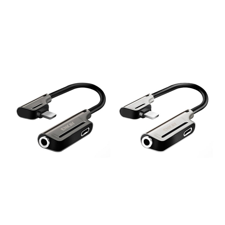 ENKAY ENK-AT103 8 Pin to 3.5mm Audio ��� 8 Pin Charging Interfaces Converter Zinc Alloy Adapter(Dark Grey) - free shipping - PMC TechLife - Order now!