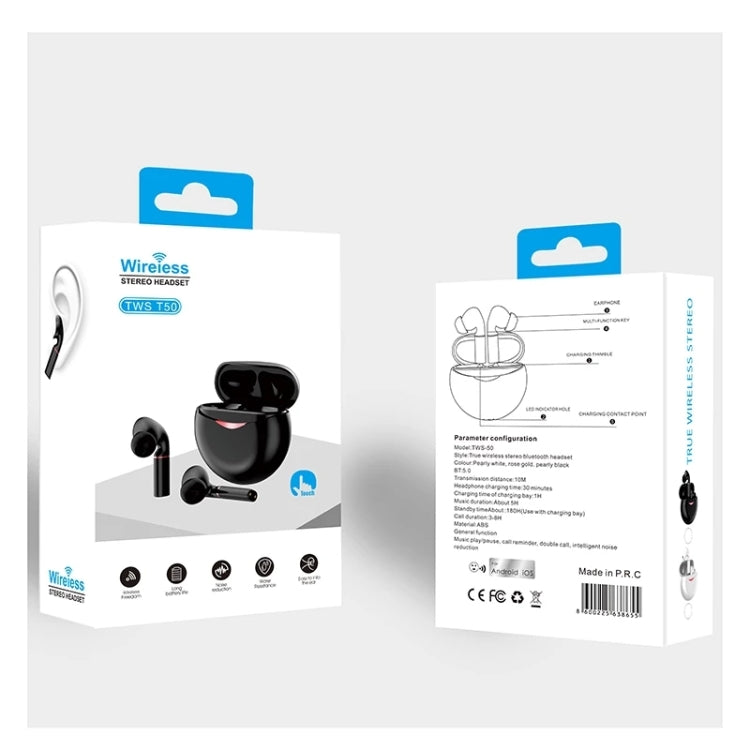 T&G T50 Sport TWS Bluetooth Earphone HIFI Noise Canceling Handfree Earbuds with Microphone(White) - Bluetooth Earphone by T&G | Online Shopping South Africa | PMC TechLife | Buy Now Pay Later Mobicred