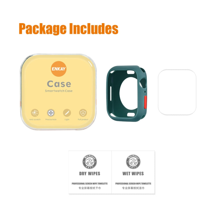 ENKAY TPU Case + Full Coverage PET Screen Protector For Apple Watch Series 8 / 7 45mm(Translucent) - Watch Cases by ENKAY | Online Shopping South Africa | PMC TechLife | Buy Now Pay Later Mobicred