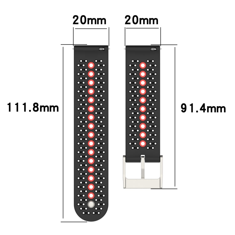 Compatible with Garmin vivoMove Style 20mm Silicone Watch Band(Olive Green Black) - Watch Bands by PMC TechLife | Online Shopping South Africa | PMC TechLife | Buy Now Pay Later Mobicred