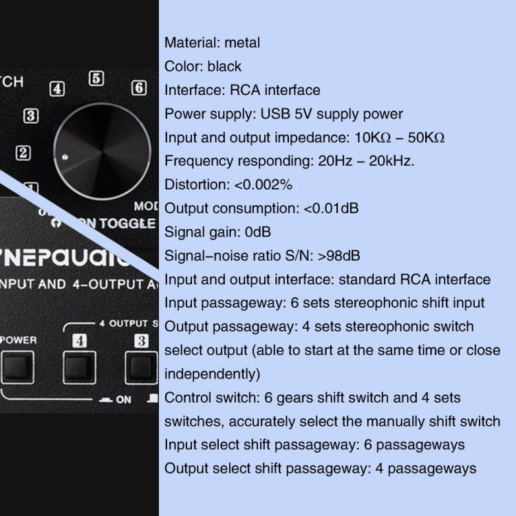 6 In 4 Out RCA Audio Switcher Signal Selector Distribute Device Switch Control - by PMC TechLife | Online Shopping South Africa | PMC TechLife | Buy Now Pay Later Mobicred