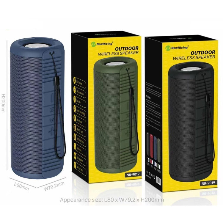 NewRixing NR9019 TWS Portable Stereo Bluetooth Speaker Support TF Card / FM(Blue) - Desktop Speaker by NewRixing | Online Shopping South Africa | PMC TechLife | Buy Now Pay Later Mobicred