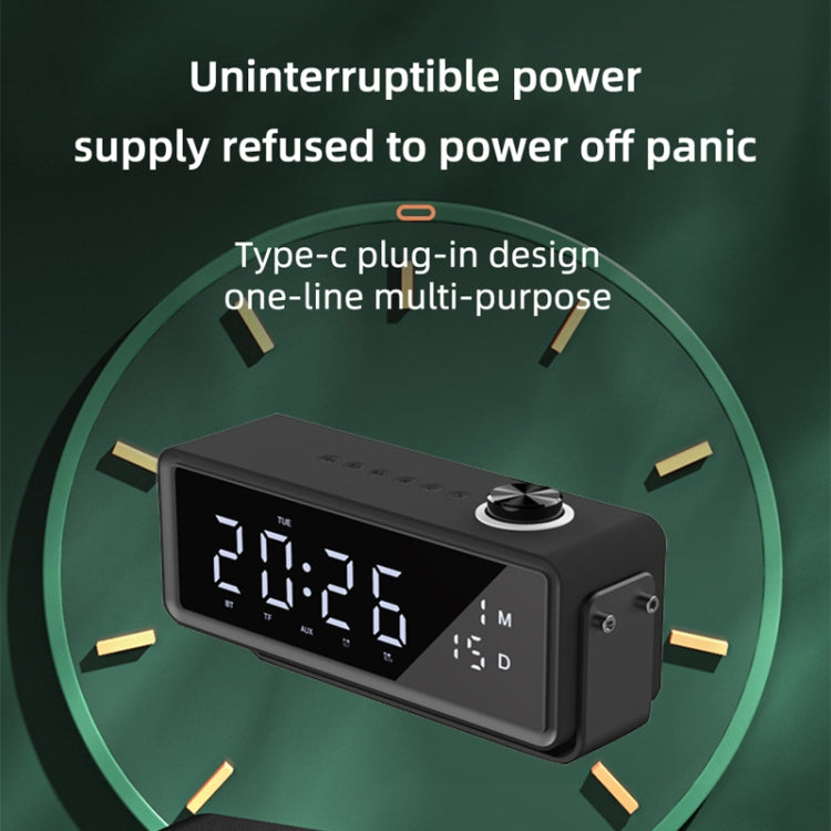 AEC K5 Mirror Alarm Clock Bluetooth Speakers with LED Light Support TF / FM(Blue) - Desktop Speaker by AEC | Online Shopping South Africa | PMC TechLife | Buy Now Pay Later Mobicred