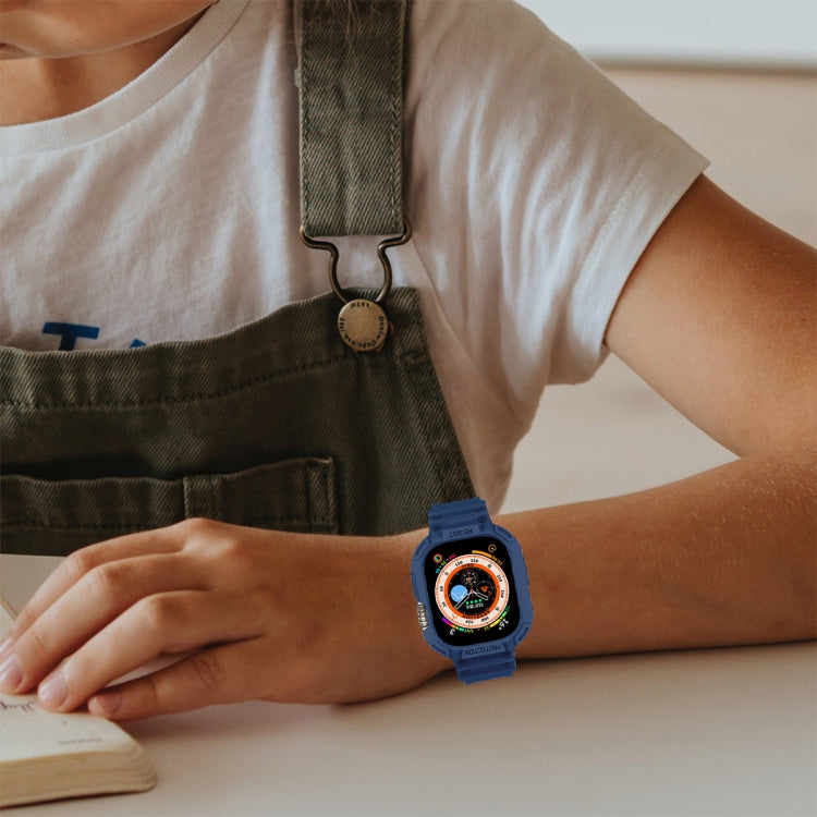 For Apple Watch Ultra 49mm JUNSUNMAY Integrated TPU Case Adjustable Elastic Watch Band(Transparent) - Watch Cases by JUNSUNMAY | Online Shopping South Africa | PMC TechLife | Buy Now Pay Later Mobicred