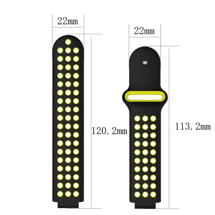 For Garmin Forerunner 230 Two-Color Punched Breathable Silicone Watch Band(Midnight Blue + White) - free shipping - PMC TechLife - Order now!