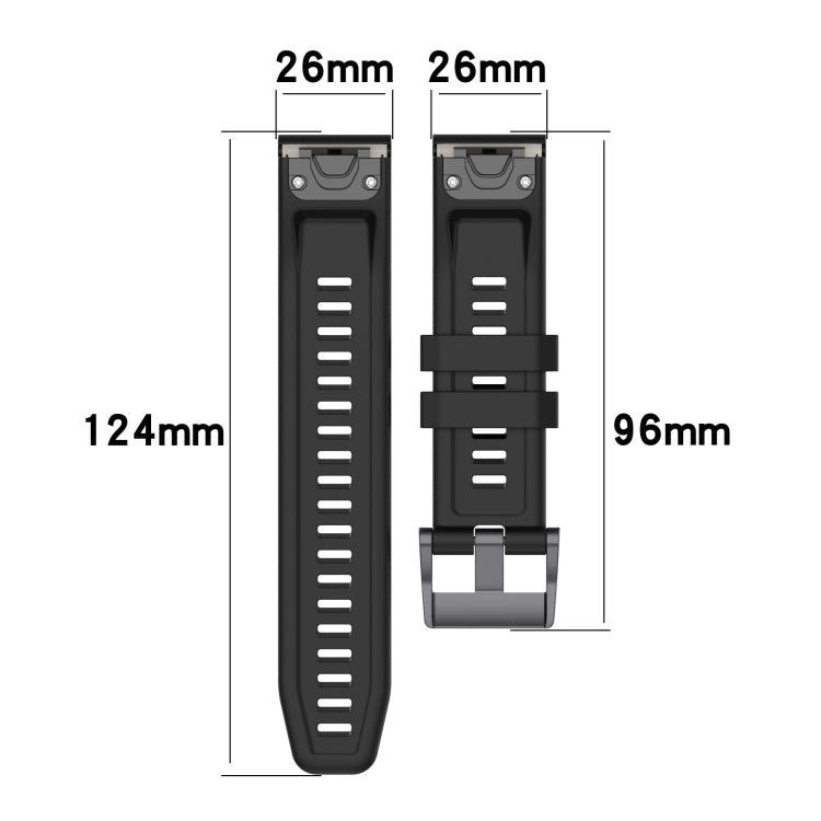 Compatible with Garmin Fenix 6X Pro 26mm Two-Color Sports Silicone Watch Band(Lime Green + Black) - free shipping - PMC TechLife - Order now!
