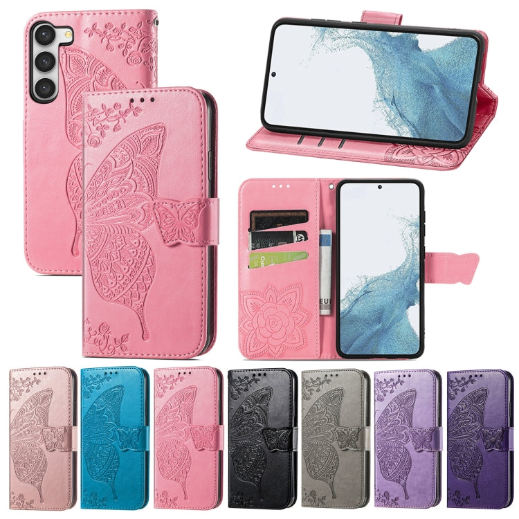 For Samsung Galaxy S23 Ultra 5G Butterfly Love Flower Embossed Leather Phone Case(Purple) - free shipping - PMC TechLife - Order now!