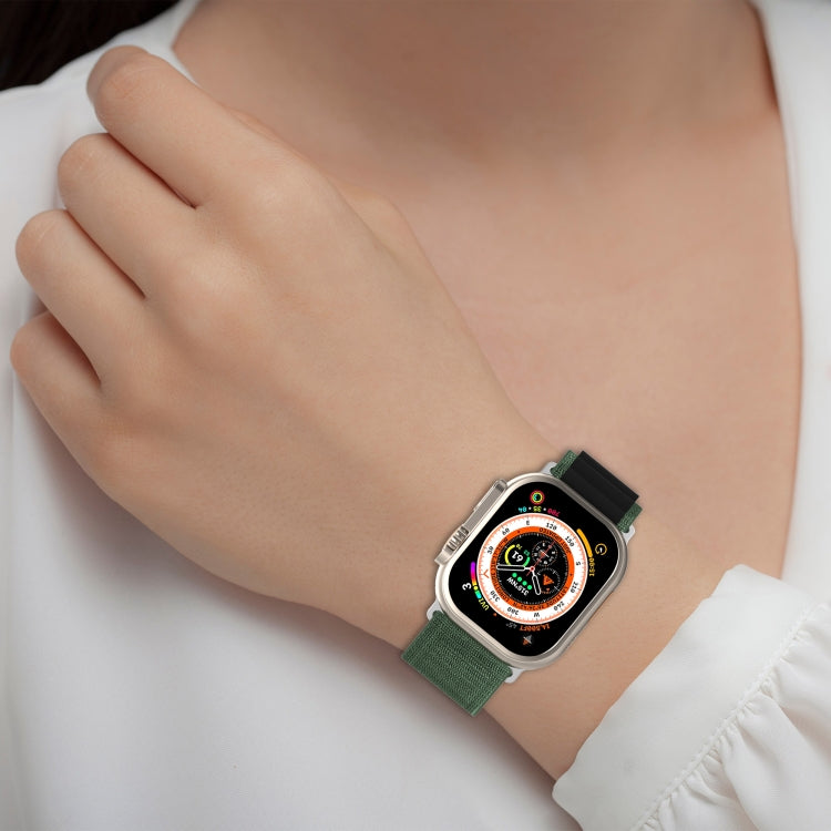 Double Color Nylon Watch Band For Apple Watch Ultra 49mm(Green+Black) - free shipping - PMC TechLife - Order now!