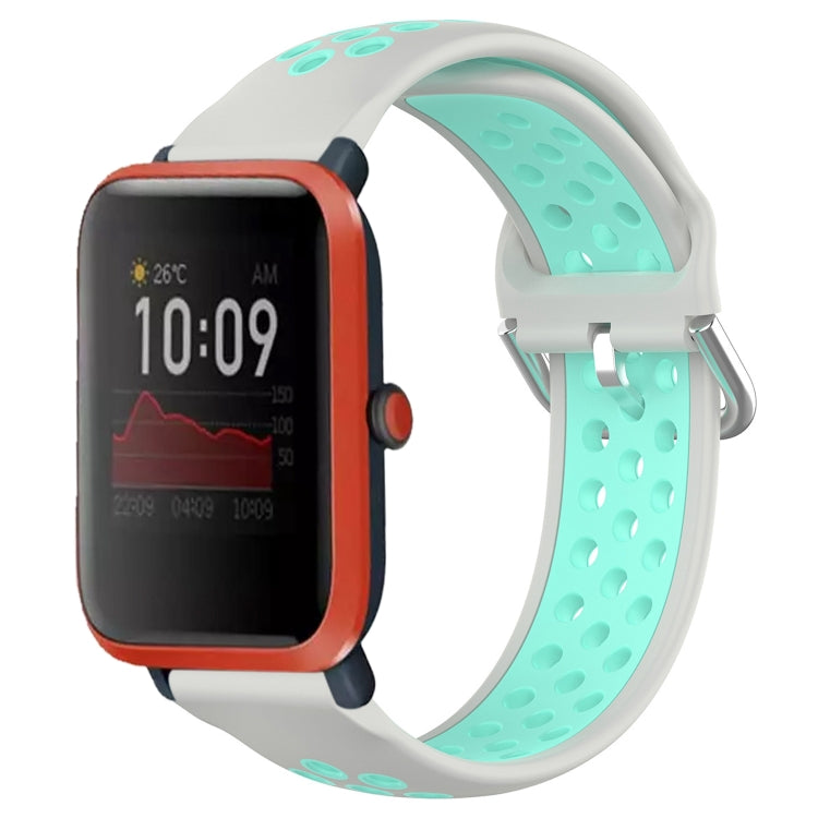 For Amazfit Bip 1S 20mm Perforated Breathable Sports Silicone