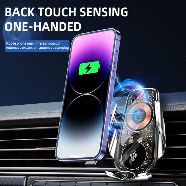 Q7 Magnetic Wireless Fast Charging Car Mobile Phone Charger Bracket with Start Button (Silver) - Wireless Charger Holders by PMC TechLife | Online Shopping South Africa | PMC TechLife