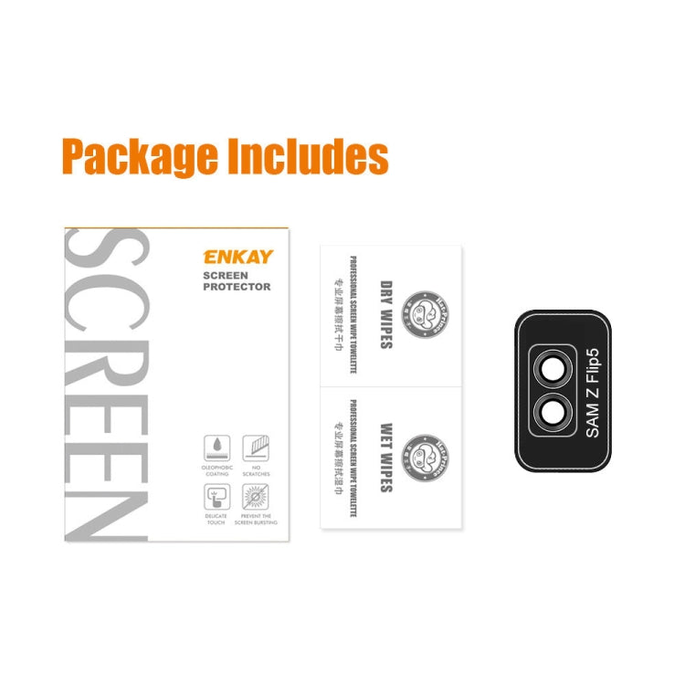 For Samsung Galaxy Z Flip5 ENKAY Hat-Prince 9H Rear Lens Aluminium Alloy Tempered Glass Film(Silver) - free shipping - PMC TechLife - Order now!