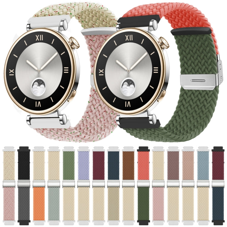 For Huawei Watch GT4 41mm Integrated Buckle Braided Nylon Watch Band(Black+Grey) - Watch Bands by PMC TechLife | Online Shopping South Africa | PMC TechLife