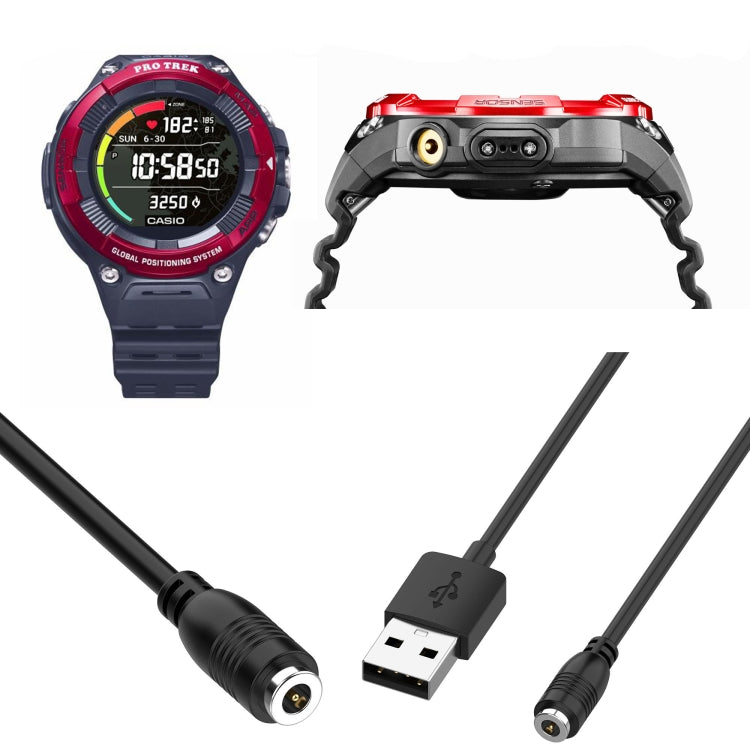 For Casio WSD-F20 Smart Watch Charging Cable, length: 1m(Black) - Charger by PMC TechLife | Online Shopping South Africa | PMC TechLife
