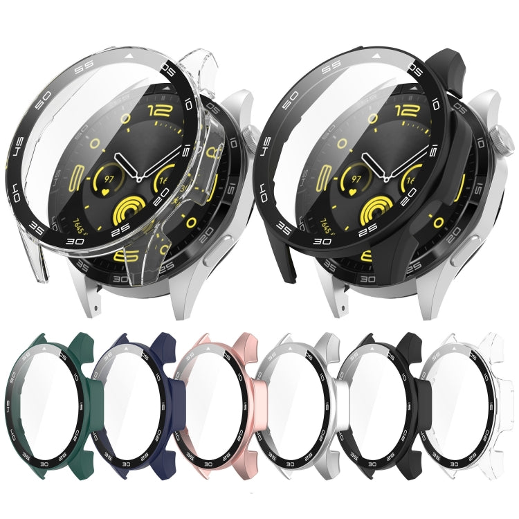 For Huawei Watch GT 4 46mm PC + Tempered Glass Integrated Watch Protective Case with Graduated Dial(Black) - Watch Cases by PMC TechLife | Online Shopping South Africa | PMC TechLife