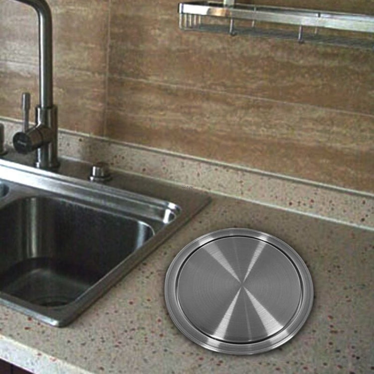 Embedded Type Stainless Steel Swing Cover Flip Kitchen Countertop Trash Can Lid Cap, Size:Square 16.2x22.7cm(Silver) - Trash Bin & Bags by PMC TechLife | Online Shopping South Africa | PMC TechLife | Buy Now Pay Later Mobicred