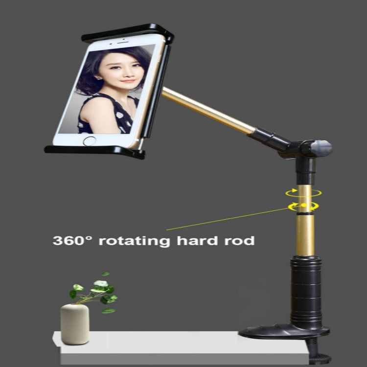 360 Degree Rotation Lazy Mount Folding Long Arm Phone Stand Holder for 4-14 Inch Tablet & Phone(Gold) - Lazy Bracket by PMC TechLife | Online Shopping South Africa | PMC TechLife
