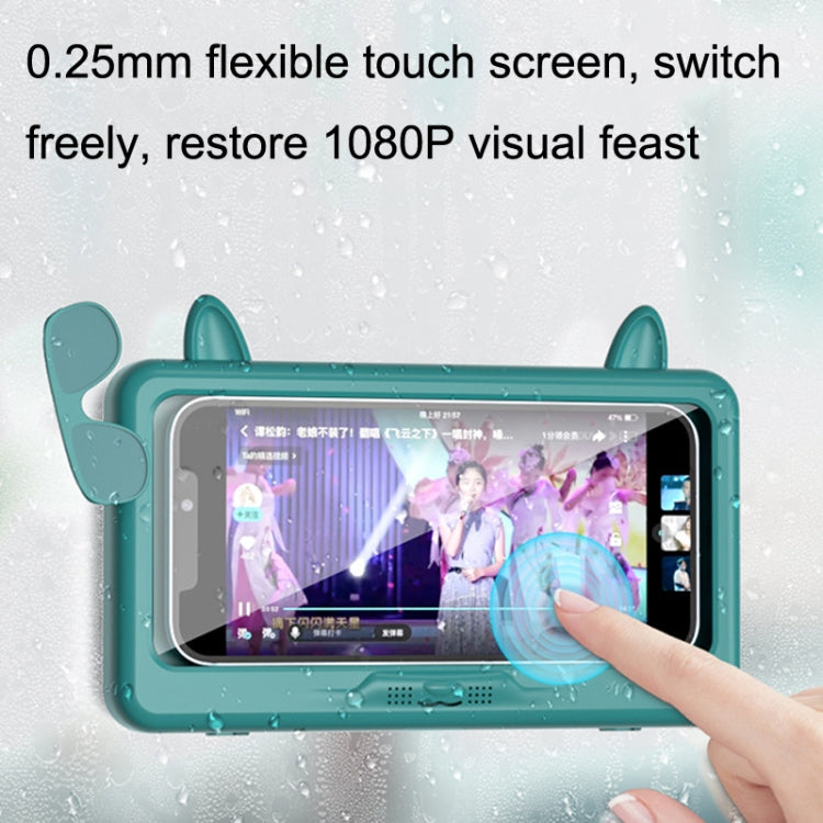 Bathroom Waterproof Mobile Phone Holder Bathing Watch TV Removable Touch Screen Phone Case(Green) - Hand-Sticking Bracket by PMC TechLife | Online Shopping South Africa | PMC TechLife