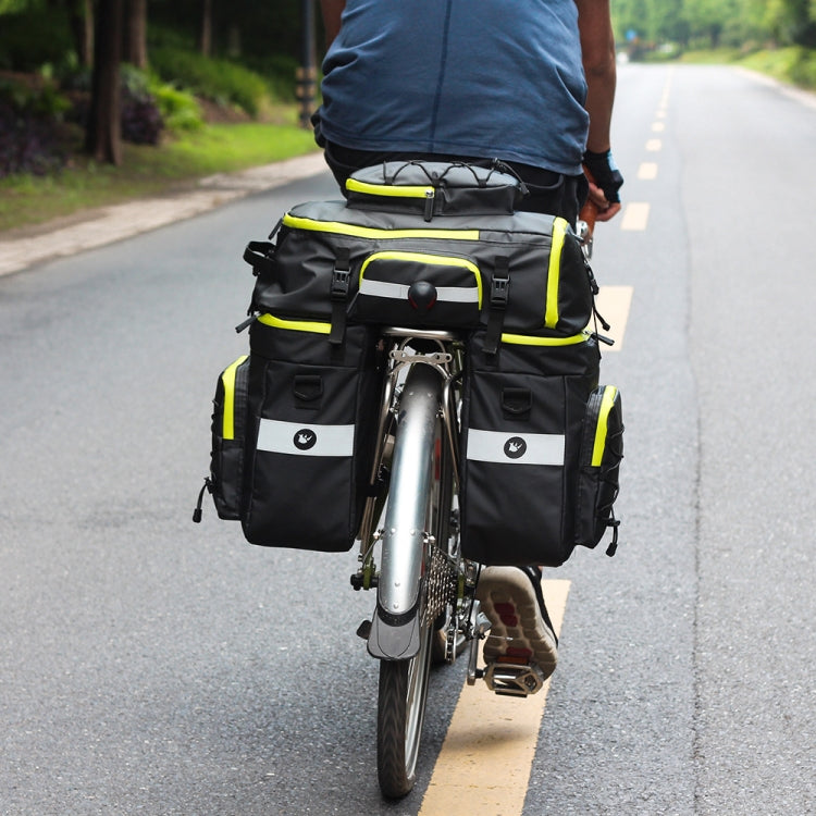 Rhinowalk Three-in-one Multifunctional Bicycle Rear Shelf Pannier Waterproof Long-distance Equipment(Full Black) - free shipping - PMC TechLife - Order now!