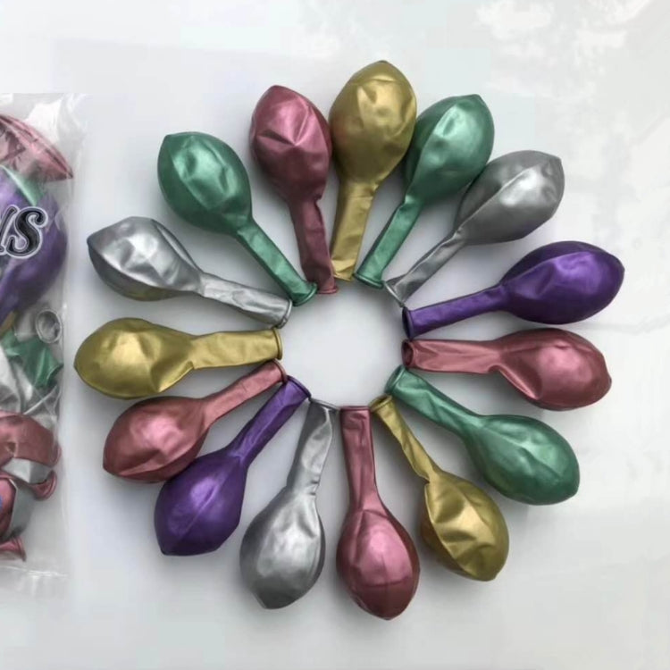 50 PCS 12inch Glossy Metal Pearl Latex Balloons Metallic Color Inflatable Air Ball Birthday Party Decor(Purple) - Balloons by PMC TechLife | Online Shopping South Africa | PMC TechLife