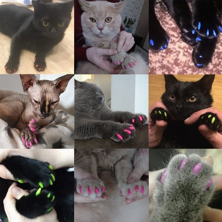 20 PCS Silicone Soft Cat Nail Caps / Cat Paw Claw / Pet Nail Protector/Cat Nail Cover, Size:S(Black) - free shipping - PMC TechLife - Order now!
