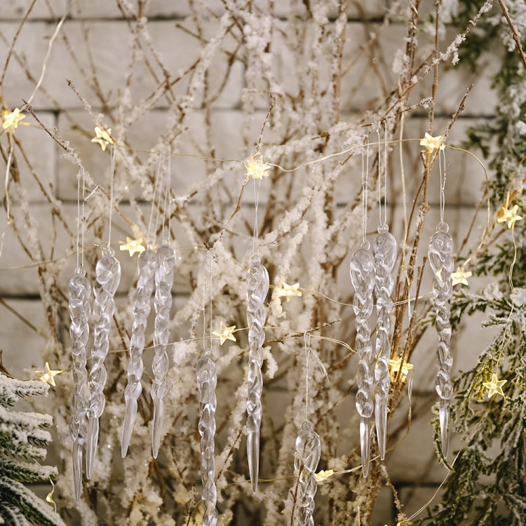 12pcs/bag Christmas Supplies Transparent Ice Bar Pendant Christmas Tree Decoration Thread Pendant - Ornaments by PMC TechLife | Online Shopping South Africa | PMC TechLife