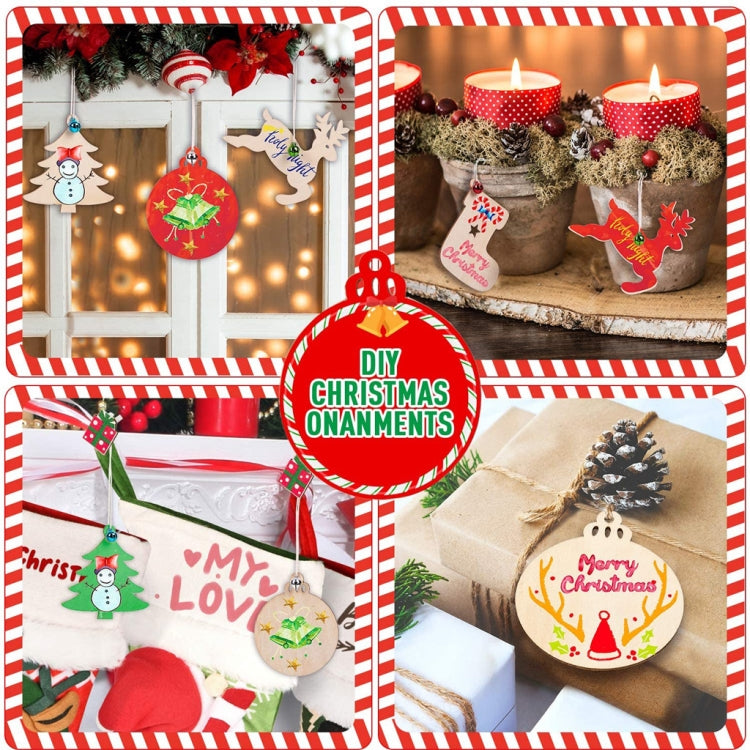 Christmas Creative DIY Decoration Gift Set Handmade Wood Chip Pendant, Style:JM02039 - Ornaments by PMC TechLife | Online Shopping South Africa | PMC TechLife