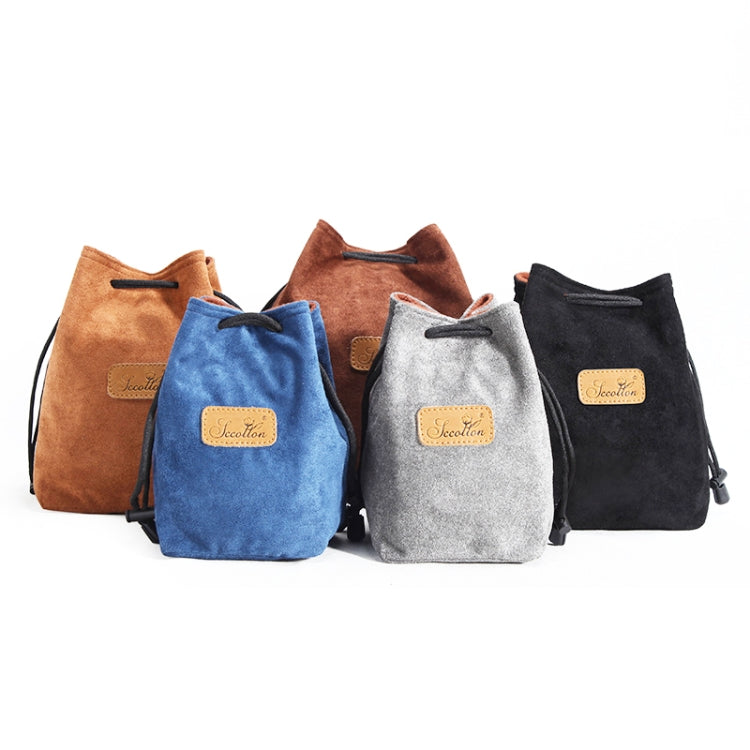 S.C.COTTON Liner Shockproof Digital Protection Portable SLR Lens Bag Micro Single Camera Bag Round Black L - Lens Bag by S.C.COTTON | Online Shopping South Africa | PMC TechLife | Buy Now Pay Later Mobicred