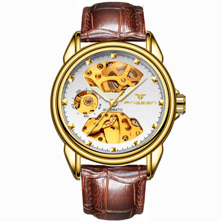 FNGEEN 8818 Men Automatic Mechanical Watch Double Sided Hollow