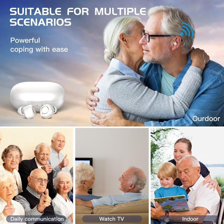 GM-305 Binaural Magnetic Rechargeable Hearing Aid Wireless Elderly Voice Amplifier (Flesh + Black) - Hearing Aids by PMC TechLife | Online Shopping South Africa | PMC TechLife