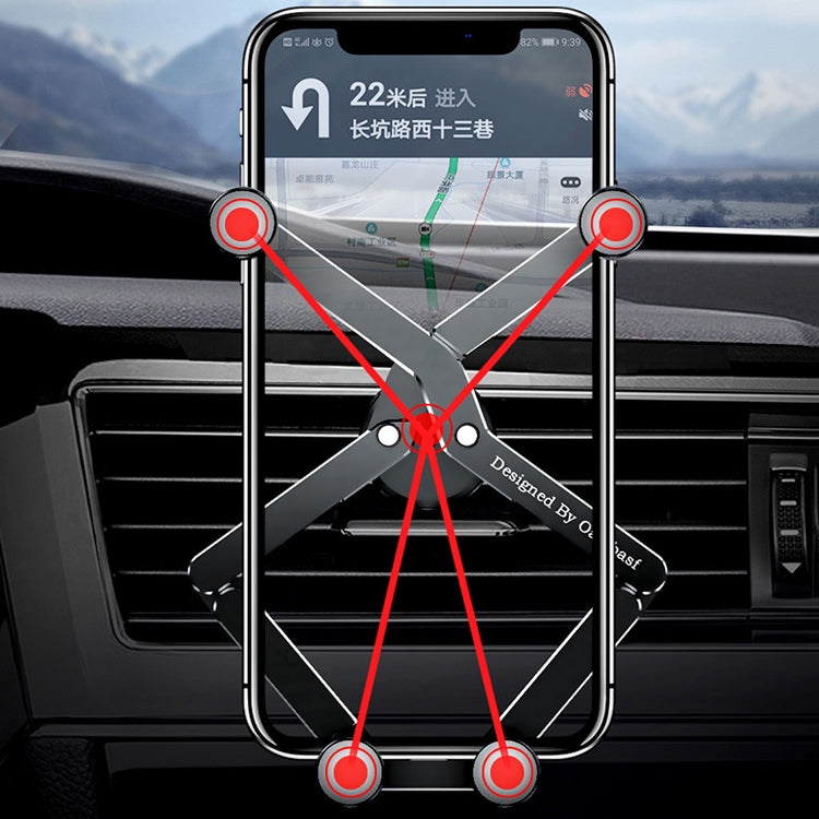 Oatsbasf 02750 Gravity Car Mobile Phone Holder In-car Navigation Buckle Bracket Air Outlet Bracket( Black) - free shipping - PMC TechLife - Order now!