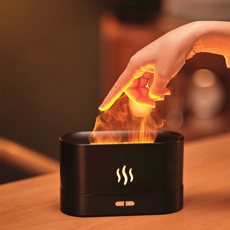 Flame Aroma Diffuser Night Light Humidifier(Black) - Air Purifiers & Accessories by PMC TechLife | Online Shopping South Africa | PMC TechLife