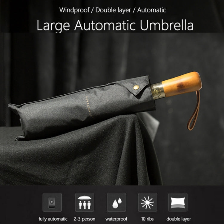 PARACHASE Ten-bone Double-layer Large Windproof Business Automatic Folding Umbrella(Navy) - free shipping - PMC TechLife - Order now!