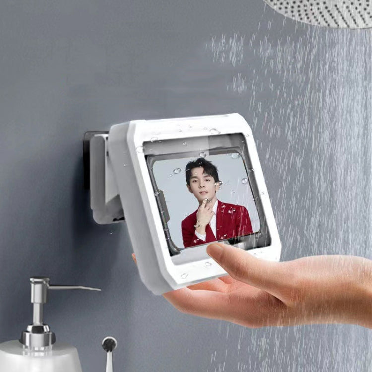 Retractable Rotating Bathroom Waterproof Mobile Phone Box Wall Mount Mobile Phone Holder(Black) - Hand-Sticking Bracket by PMC TechLife | Online Shopping South Africa | PMC TechLife