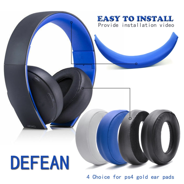2 PCS Headphone Sponge Cover for SONY PS3 PS4 7.1 Gold,Style: Cloth Fiber Earpads - Earmuff & Pad by PMC TechLife | Online Shopping South Africa | PMC TechLife