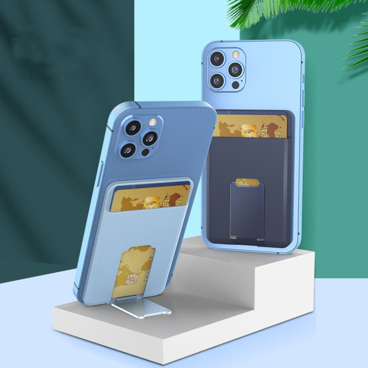 CY133H Silicone Magnetic Phone Holder with Card Holder Function(Peak Blue) - Hand-Sticking Bracket by PMC TechLife | Online Shopping South Africa | PMC TechLife